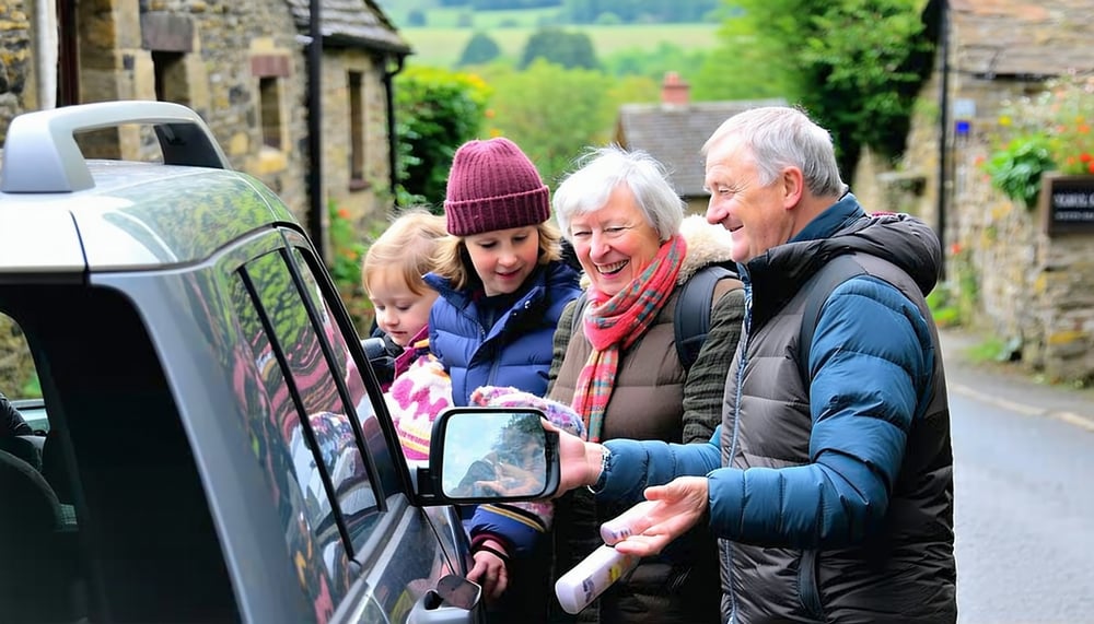 Community members sharing a vehicle in Wirksworth Community members sharing a vehicle in Wirksworth